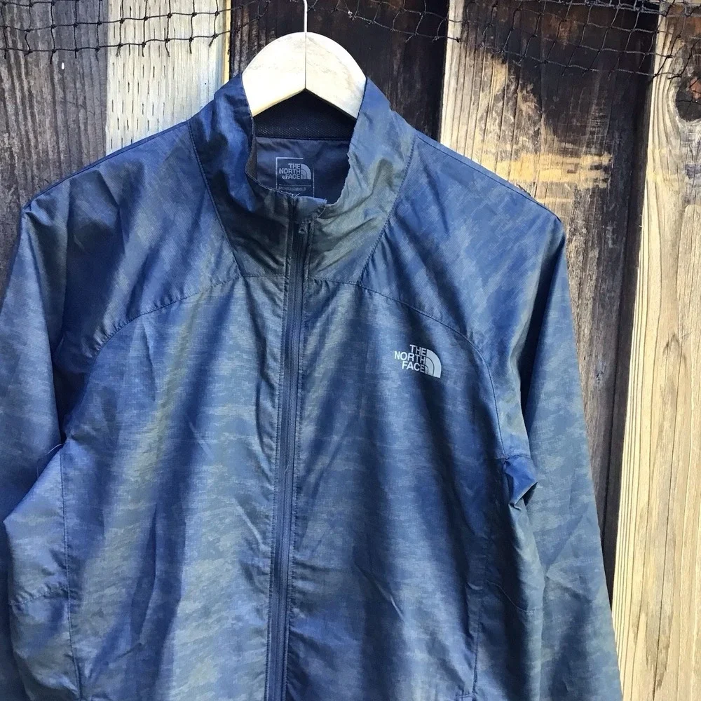 The North Face FlashDry Windbreaker Jacket Men's Small Blue Camo Full Zip